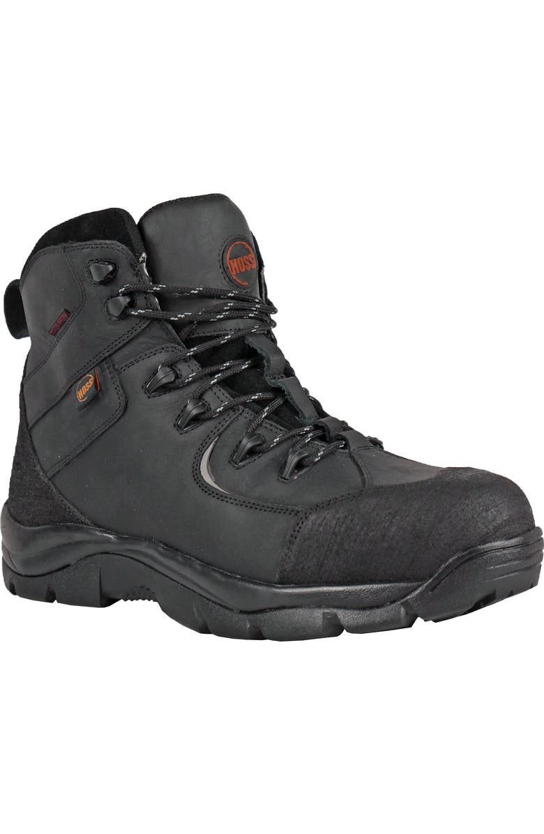 Hoss Boot Company HOSS Ridge Composite Toe Waterproof Work Boot, Main, color, Black