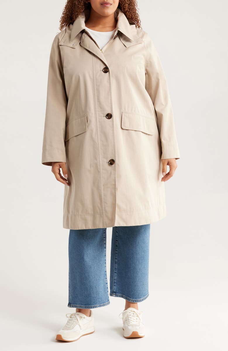 Barbour Hebrides Longline Waterproof Jacket with Removable Hood, Main, color, Light Sand