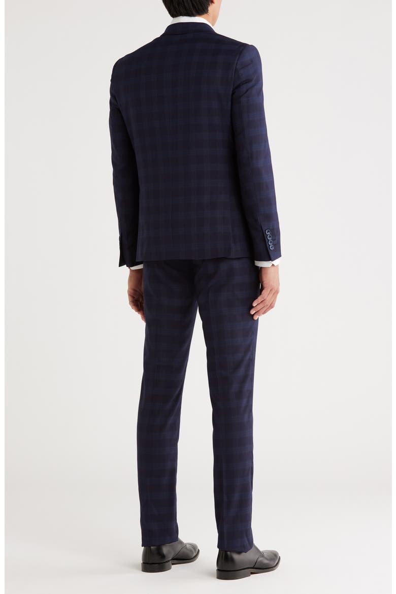Navy Plaid Double Breasted Suit, Alternate, color, NAVY