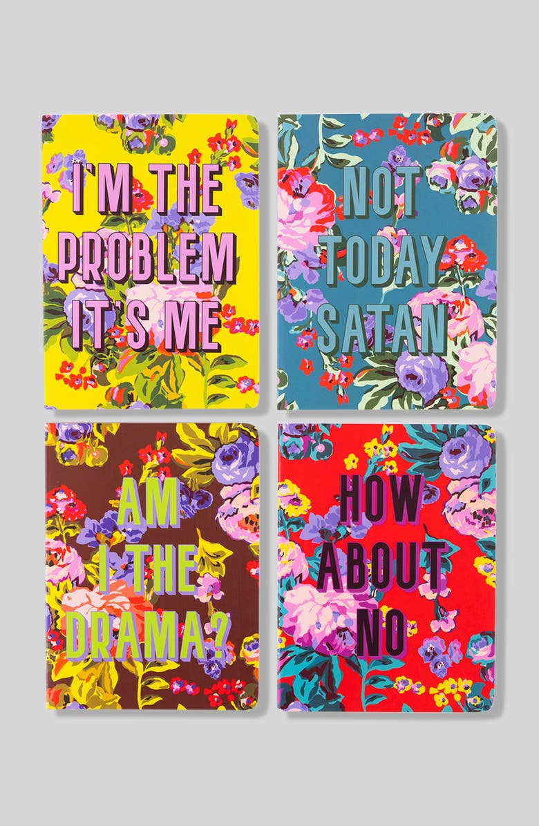 Furbish Stitched Notebook Set of 4 - Bold Floral, Main, color, 