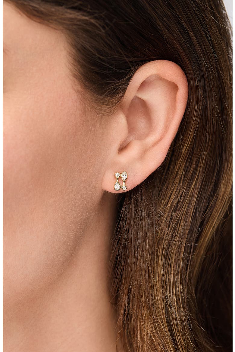 Monaco 18k Gold Diamond Stud Earrings, Alternate, color, 18K YELLOW GOLD