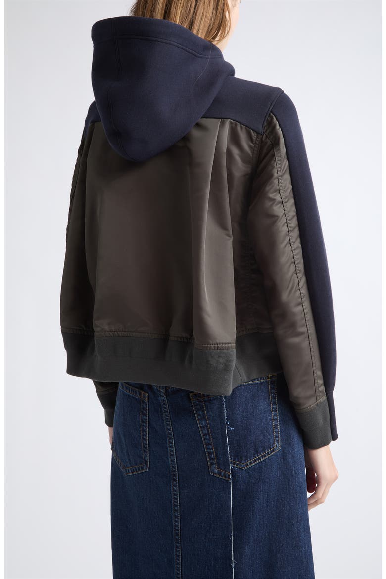 Sponge Sweat Full Zip Hoodie, Alternate, color, NAVY/ DARK KHAKI