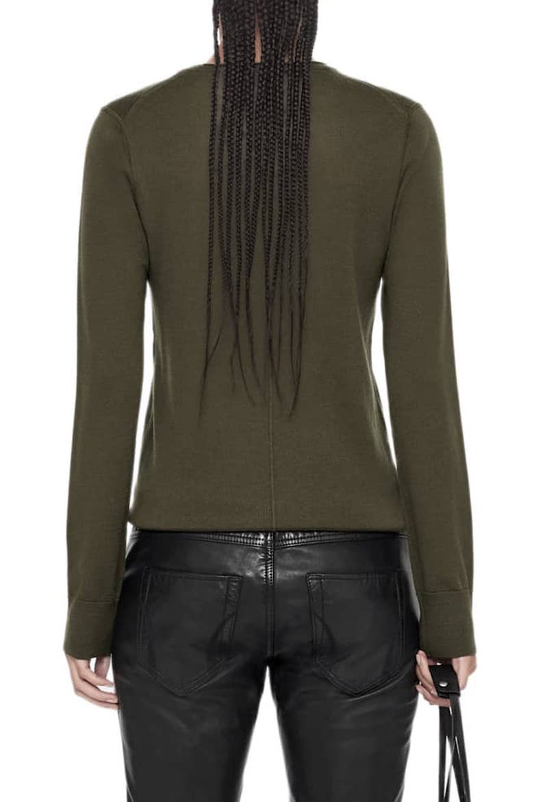 Coyte Merino Wool Crewneck Sweater, Alternate, color, MILITARY GREEN