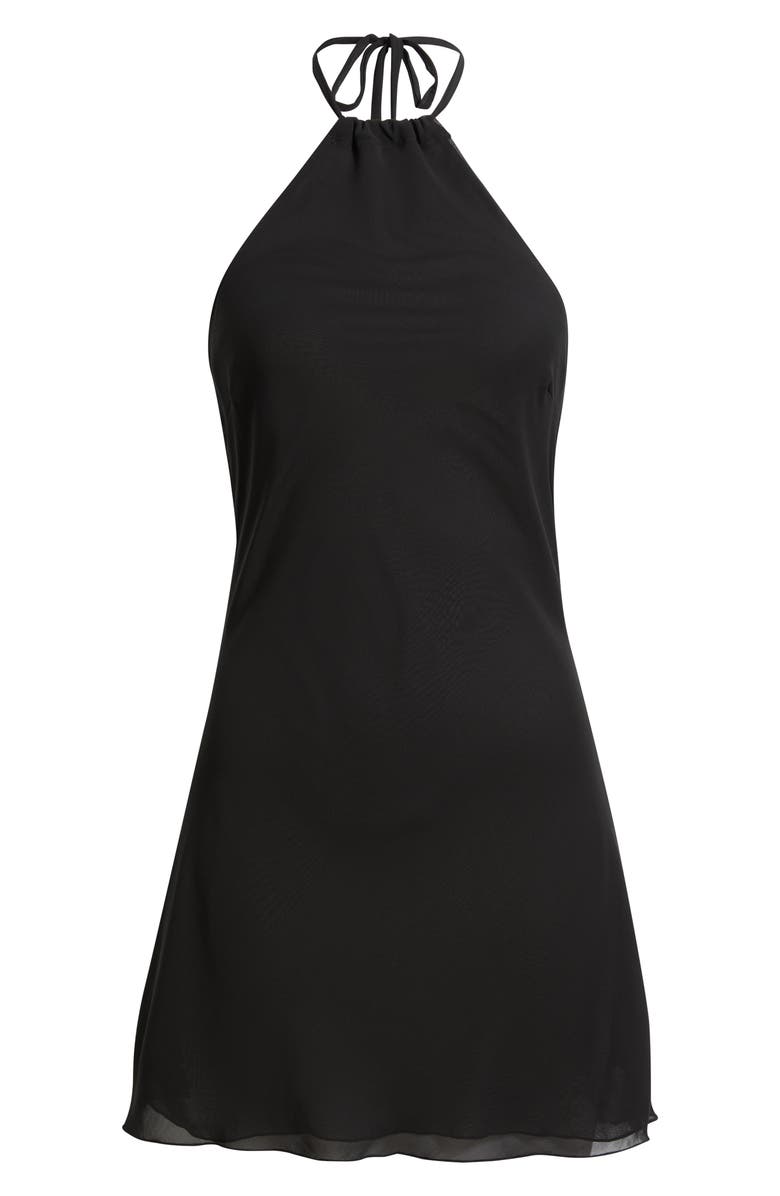 Bella Venice Natalia Halter Minidress, Alternate, color, Black