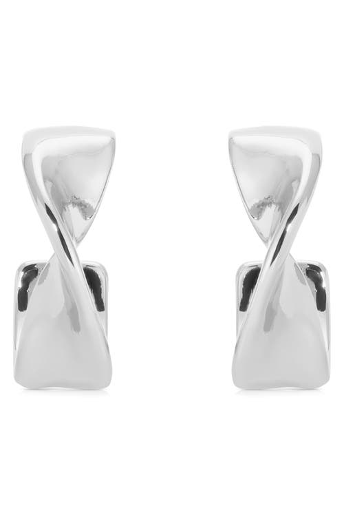 Ettika Heirloom Twist Small Hoops Earrings In Silver