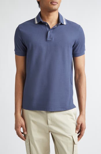 Moncler Logo Patch Tipped Cotton Piqué Polo | Nordstrom