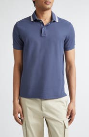 Moncler Logo Patch Tipped Cotton Piqué Polo