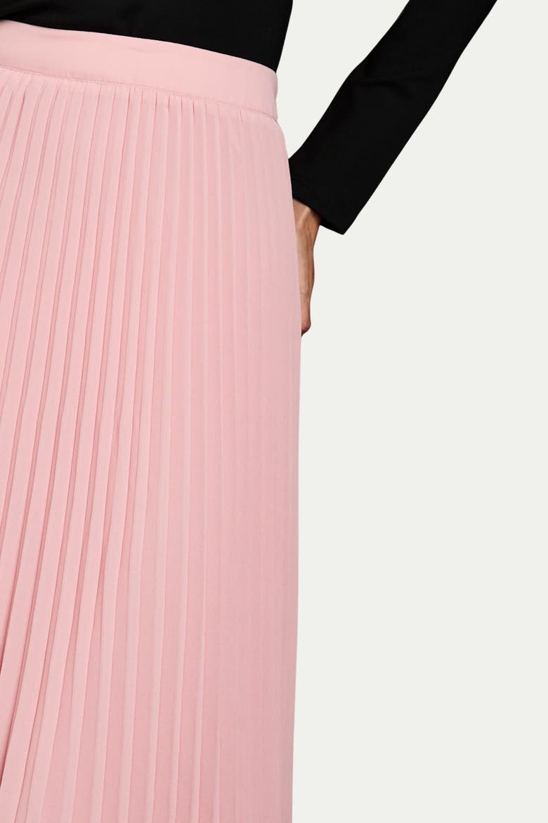 Pleated Georgette Midi Skirt, Alternate, color, Light Pink