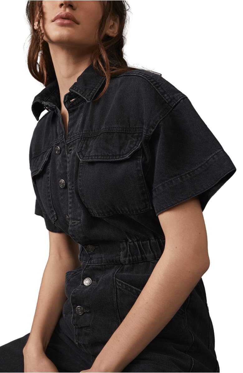 Free People We the Free Marci Denim Jumpsuit, Alternate, color,