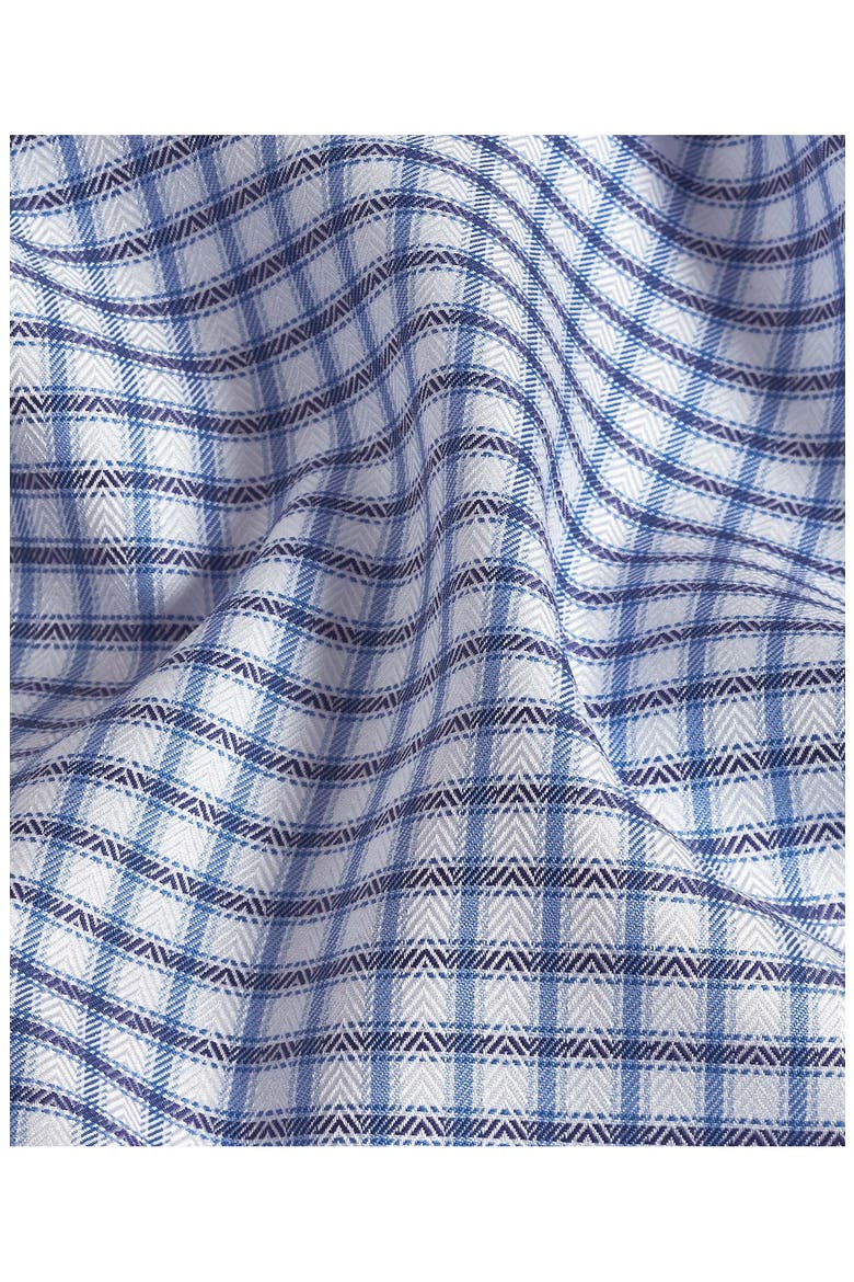 Regular Fit Dobby Herringbone Check Dress Shirt, Alternate, color, WHITE/ BLUE