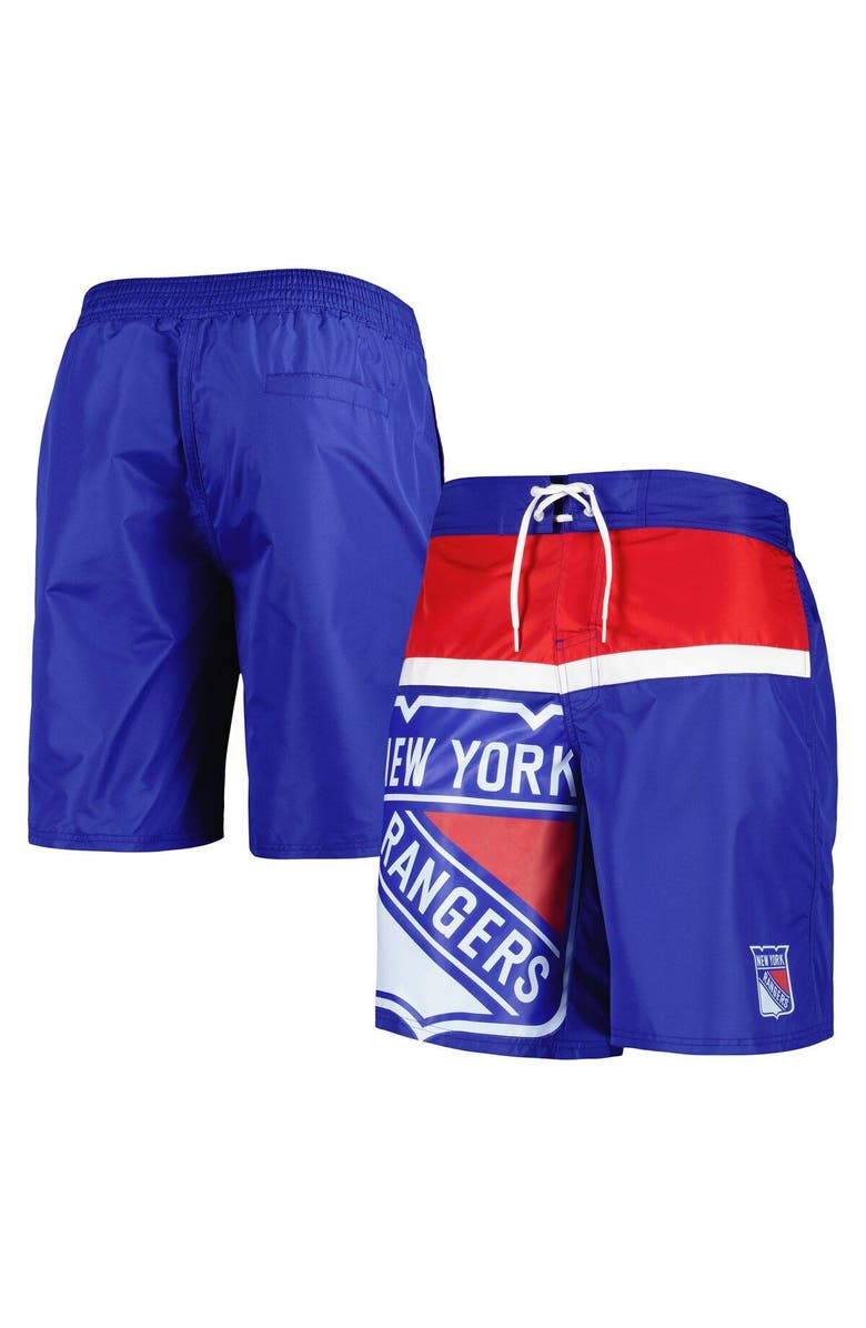 STARTER Men's Starter Blue New York Rangers Sea Wind Swim Trunks, Main, color, 