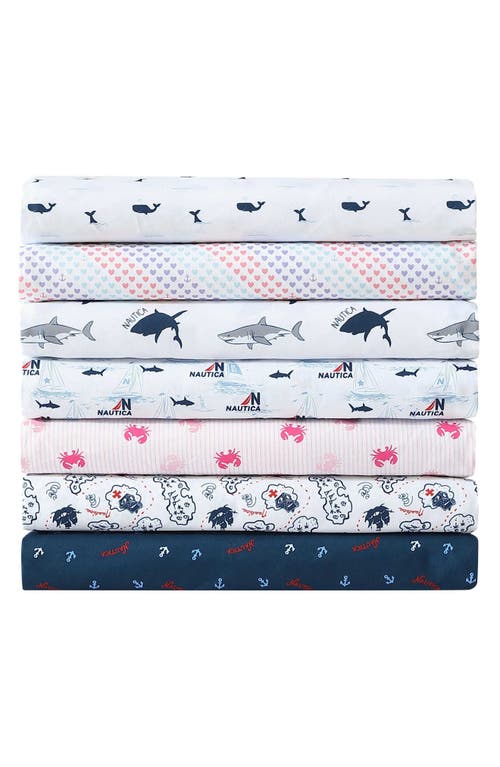 Nautica Maxon Map Print Microfiber Sheet Set In Navy Seas