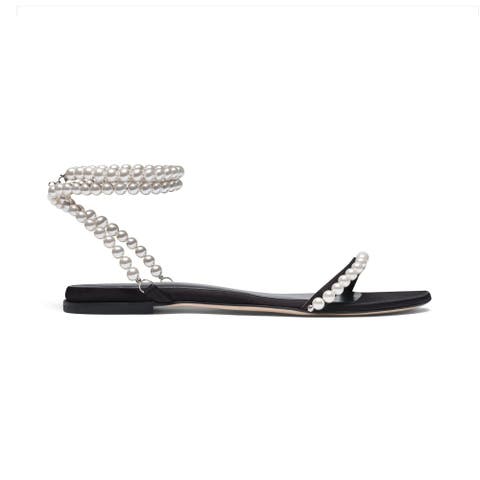 Lady Antoinette Pearl Flat Sandal