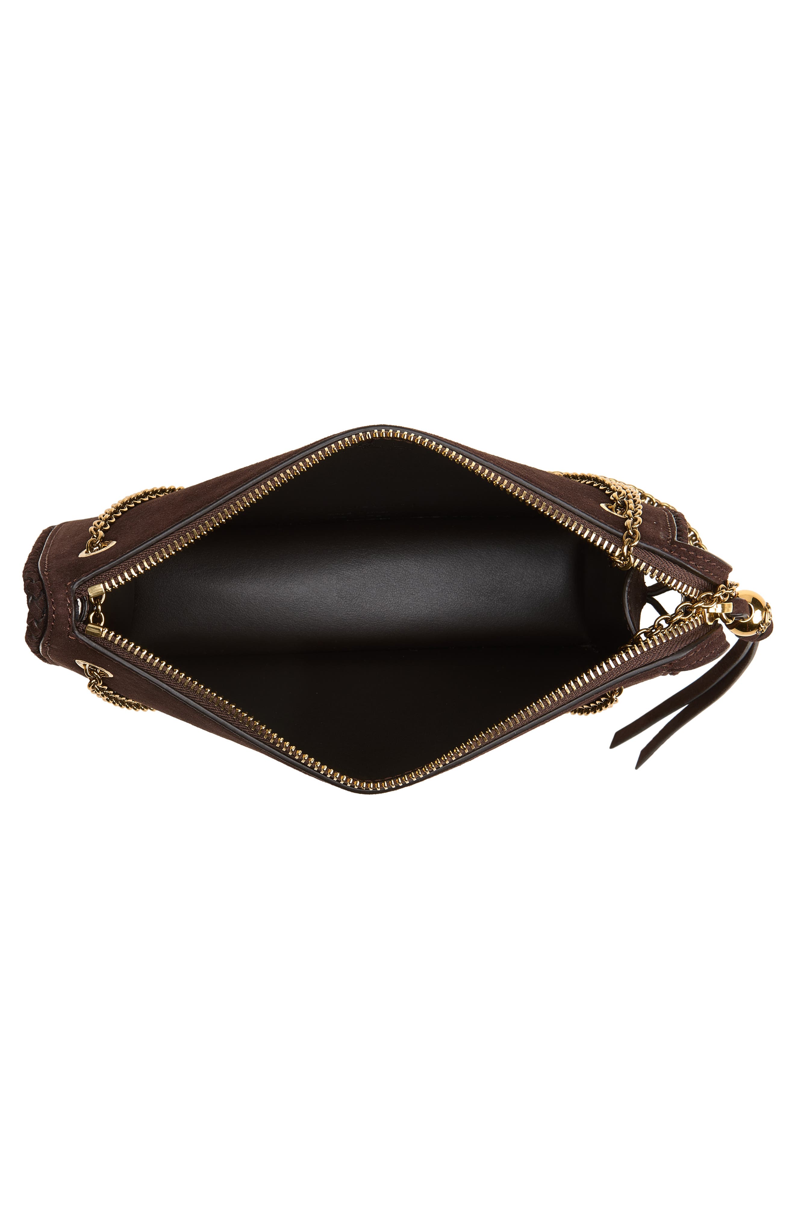 Suede Crossbody Bag, Alternate, color, EBONY