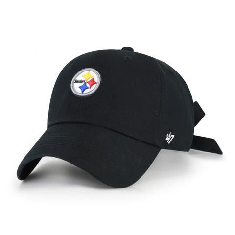 Women's '47 Black Pittsburgh Steelers  Bow Back Clean Up Adjustable Hat