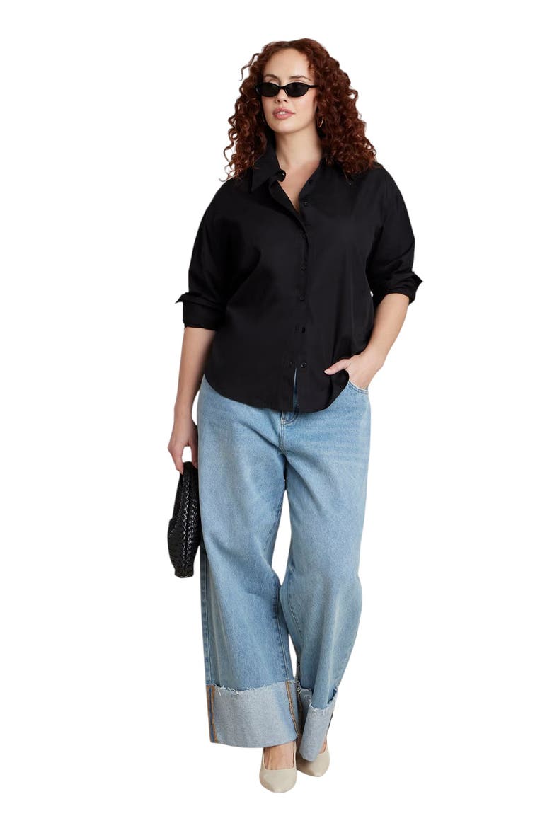 Tie Back Button Up Top, Alternate, color, BLACK ONYX
