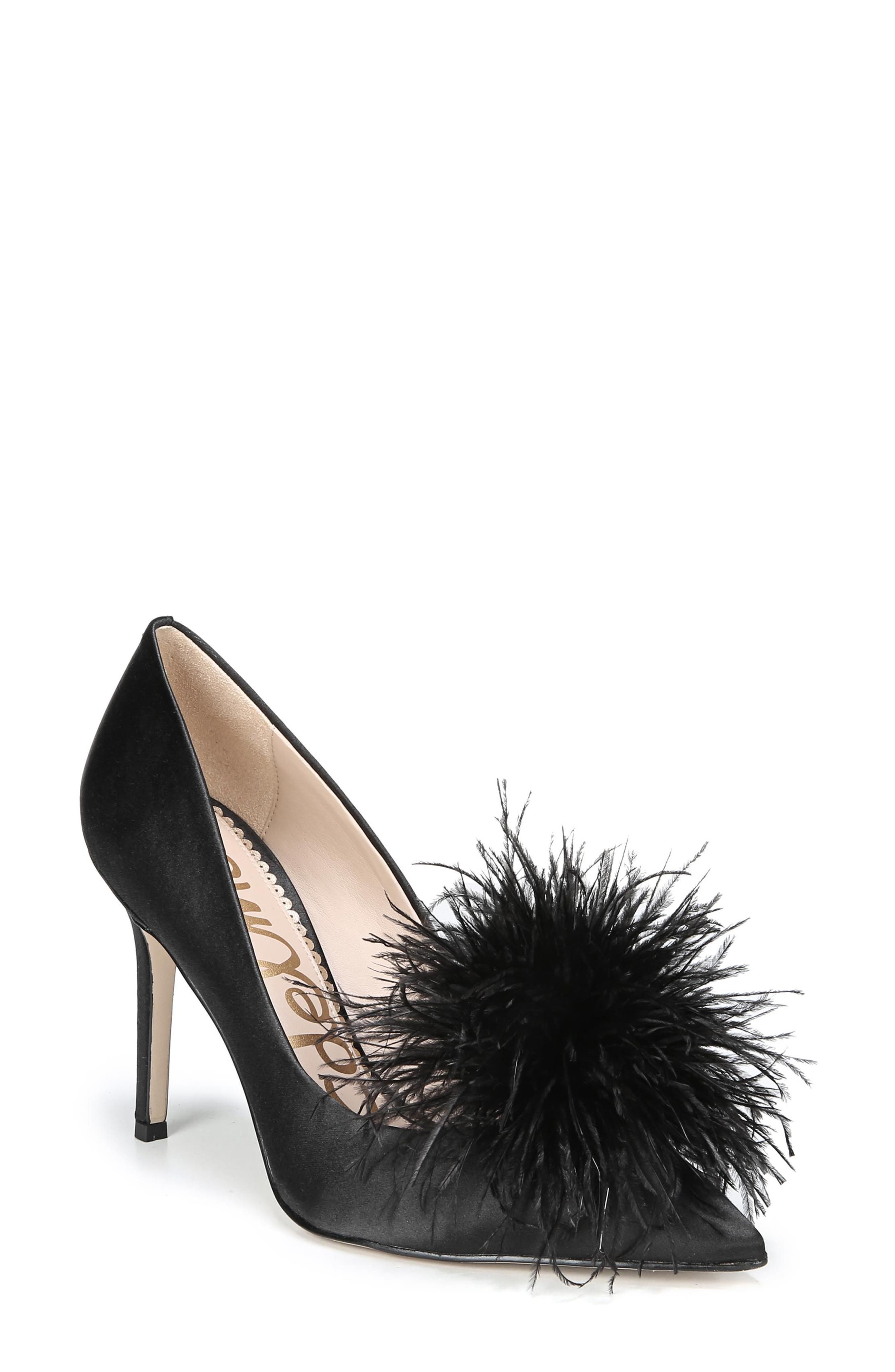 Sam Edelman Haide Feather Pompom Pump, Main, color, 