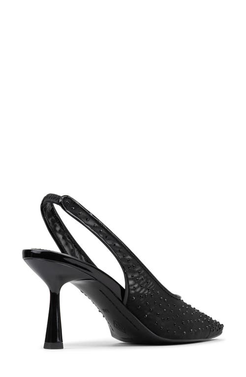 Donald Pliner Sodashi Snakeskin Embossed Pointed Toe Slingback Pump In Black