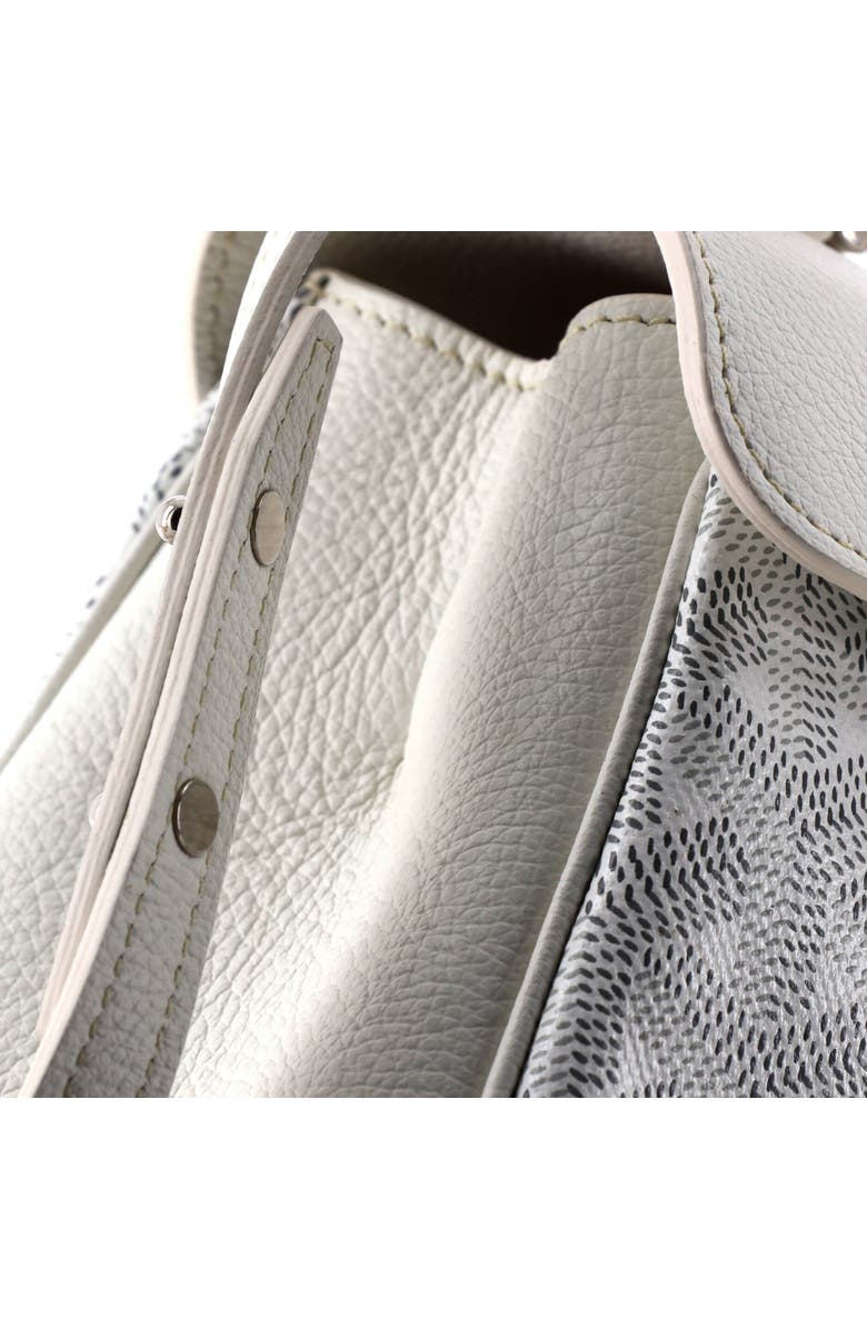 Pre-Owned Goyard Saigon Top Handle Bag Coated Canvas with Leather Mini, Alternate, color, White