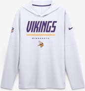 Nike Men's Nike White Minnesota Vikings Sideline Game On Lightweight Long Sleeve Hooded Dri-FIT Top