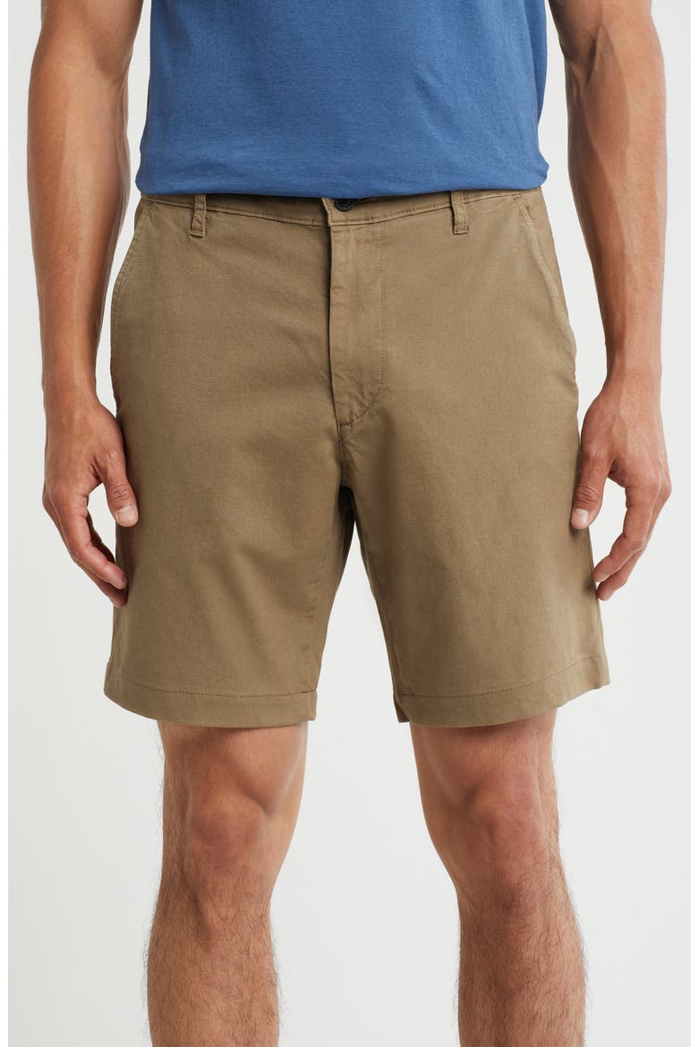 Lux Flat Front Chino Shorts, Main, color, SULFUR DARK TAUPE