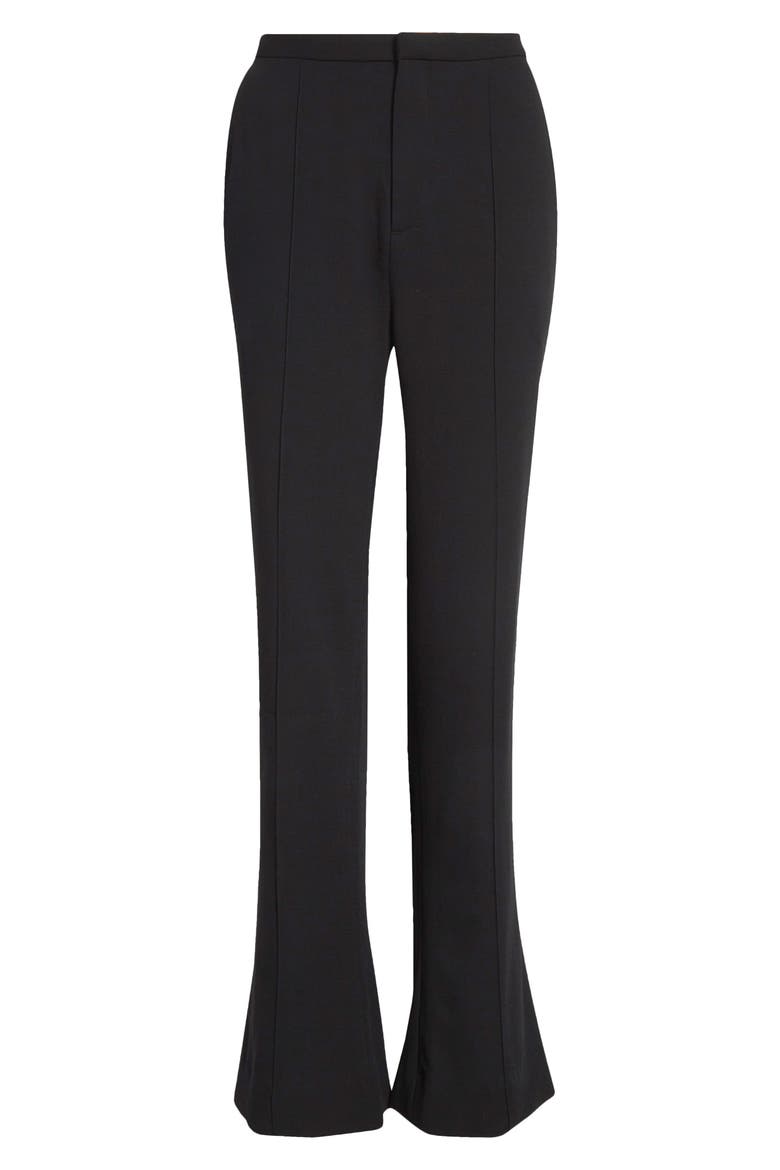 Cora Slim Drapey Organic Wool Trousers, Alternate, color, BLACK