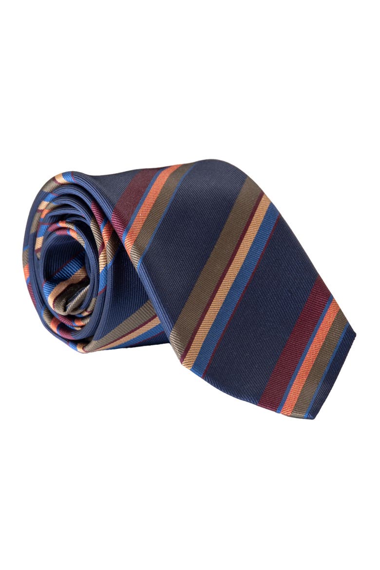 Battisti - Silk Jacquard Tie for Men, Main, color, Navy