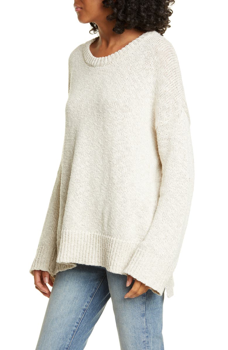 Jenni Kayne Cotton & Linen Crewneck Boyfriend Sweater, Alternate, color,
