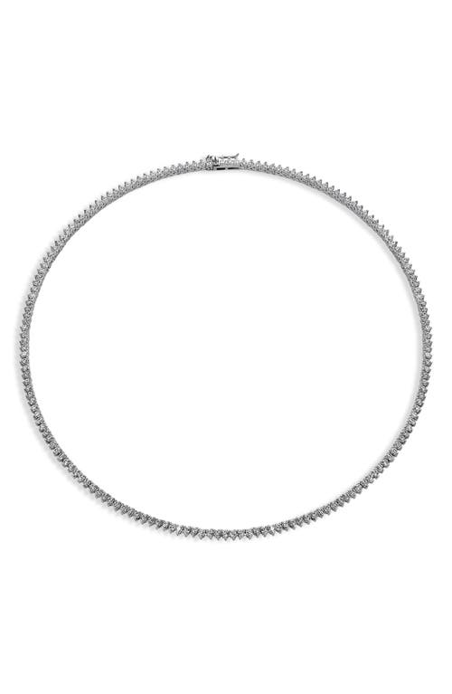 Shop V.bellan Joey Tennis Necklace In Silver