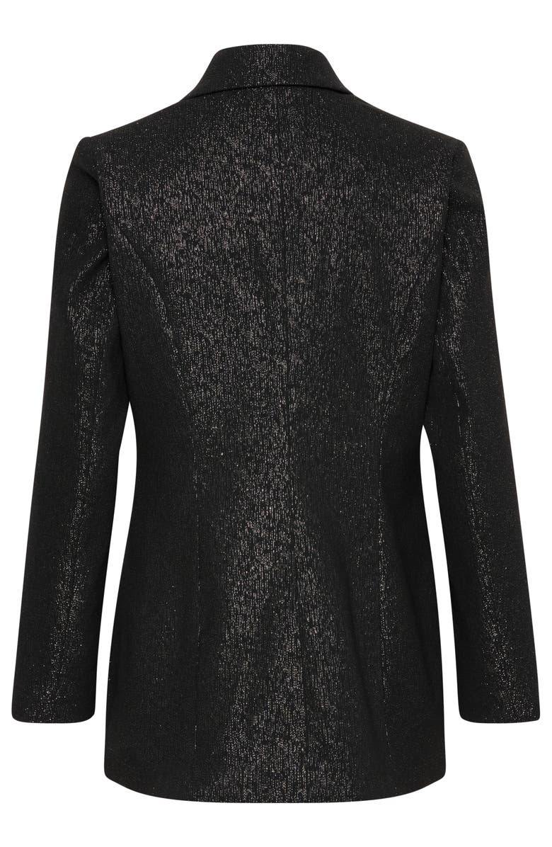 Soaked in Luxury SLCahlina Single-breasted Glitter Blazer, Alternate, color, Gun Metal