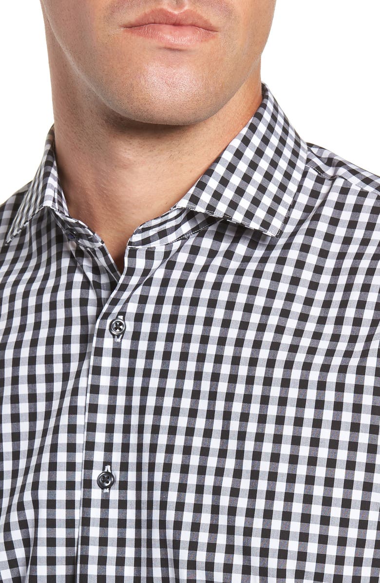 NORDSTROM MEN'S SHOP Tech-Smart Trim Fit Stretch Check Dress Shirt, Alternate, color,