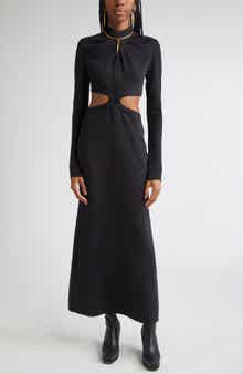 Johanna Ortiz Freedom Cutout Long Sleeve Crepe Dress