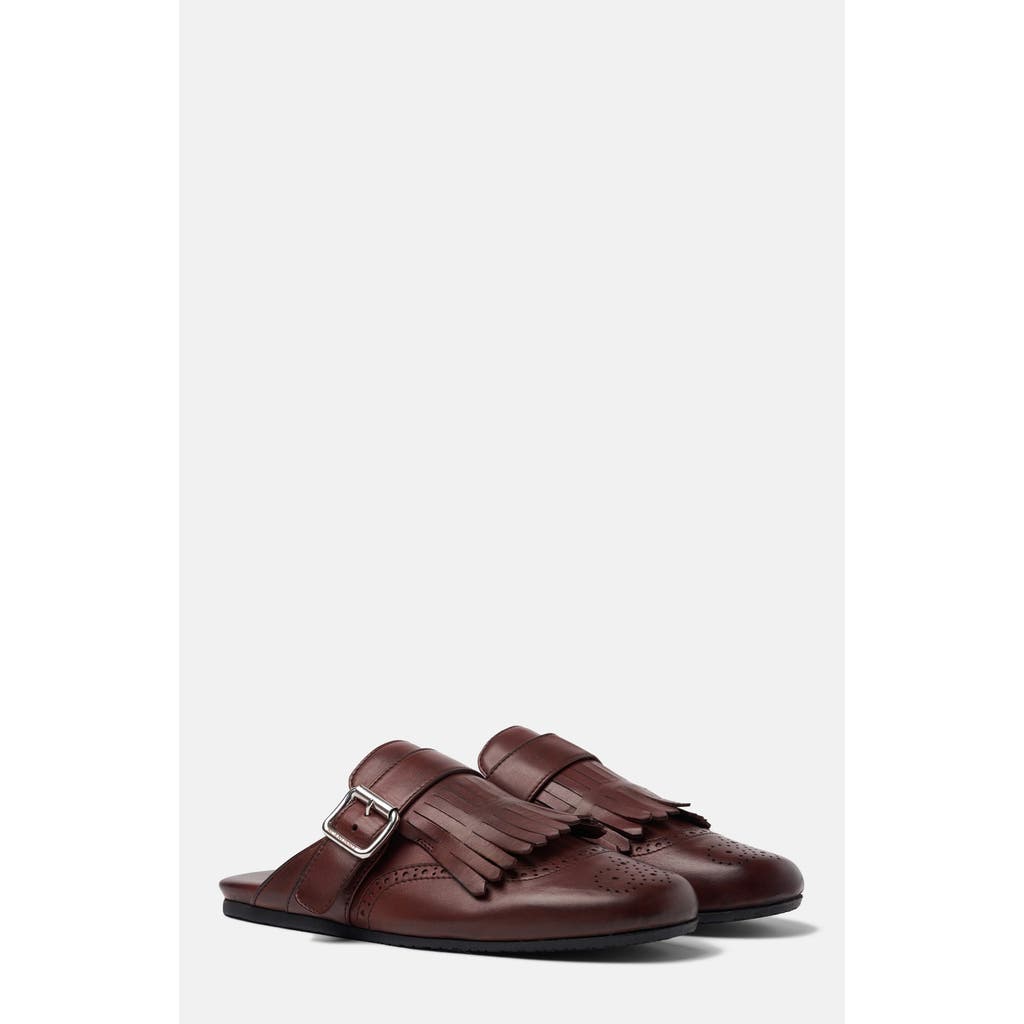 Scarosso Gemma Fringed Mule Flat Shoes In Multi