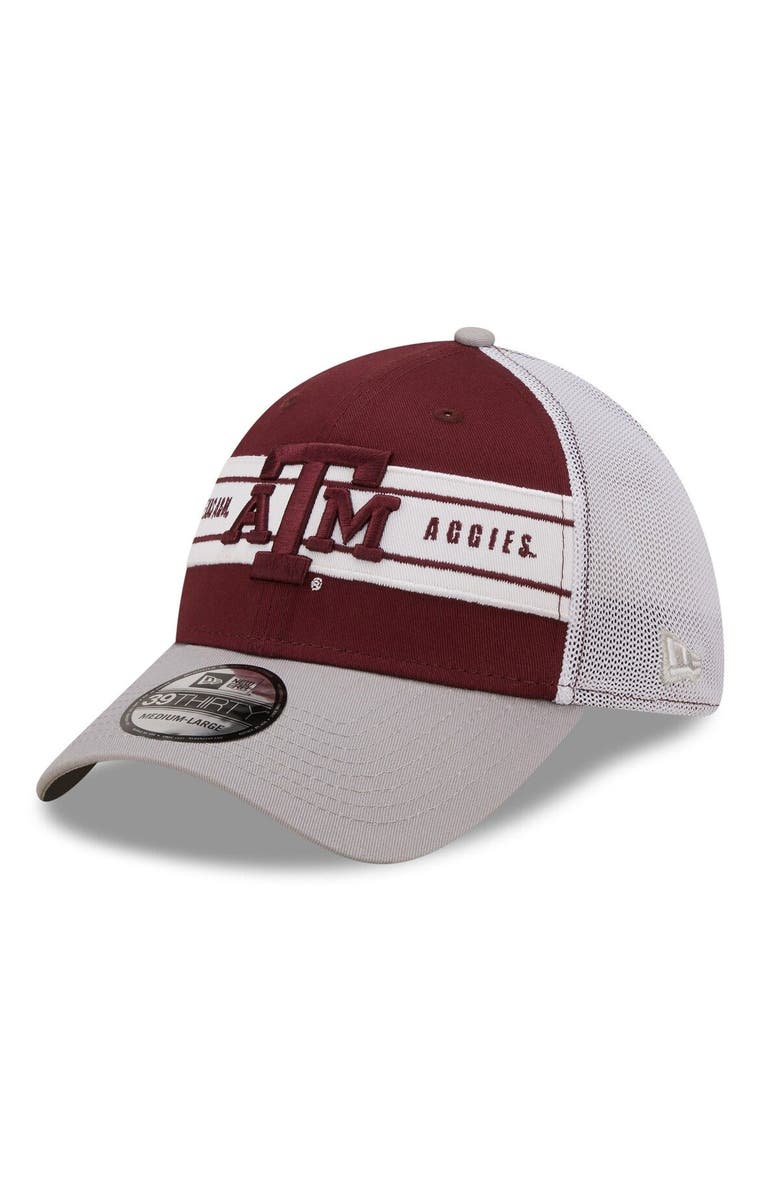 New Era Men's New Era Maroon/Gray Texas A&M Aggies Banded 39THIRTY Flex Hat, Alternate, color, 