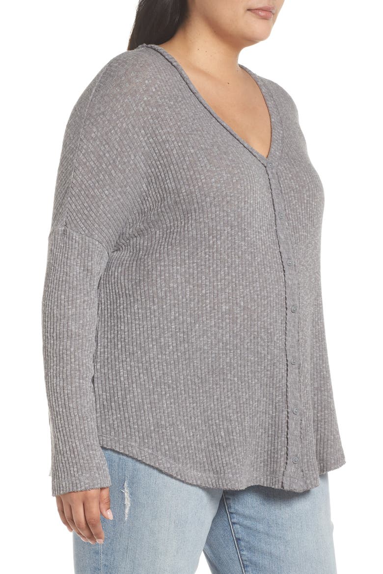 Ribbed Cardigan, Alternate, color, GREY CLOUDY HEATHER