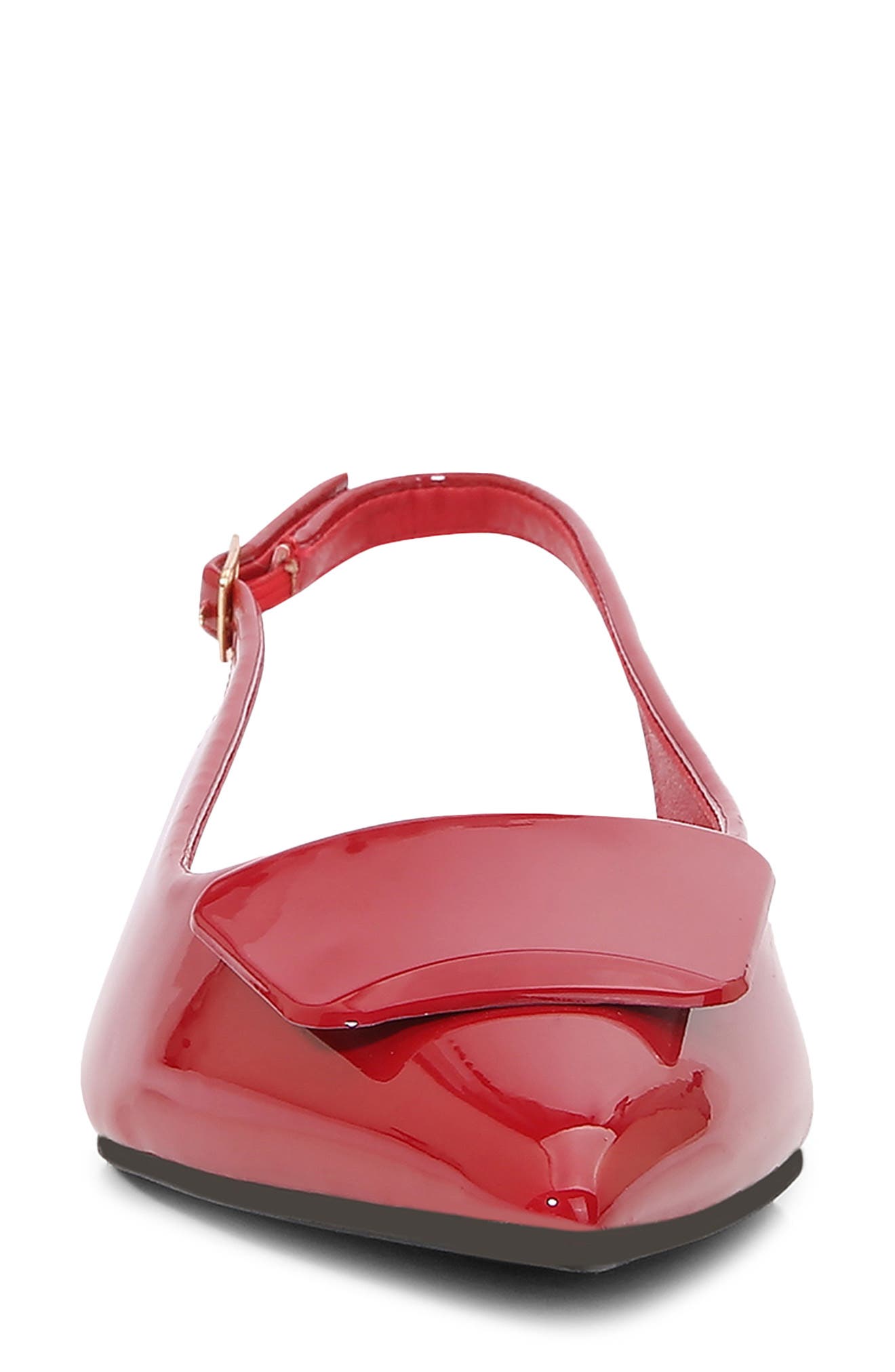 Patent Slingback Strap, Alternate, color, RED