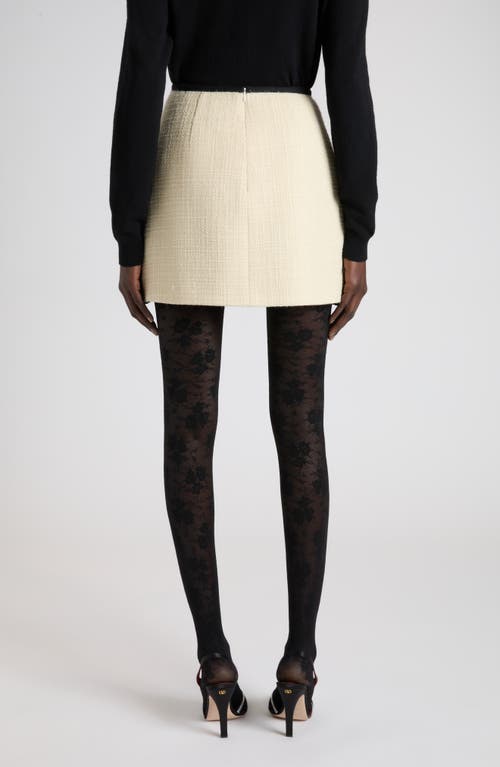 Valentino Contrast Ruffle Tweed Miniskirt In Multi