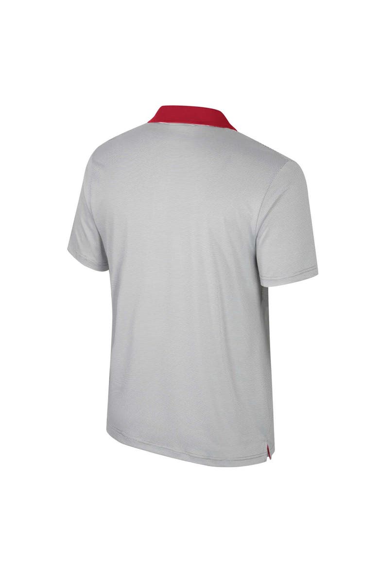 Men's Colosseum Gray Arkansas Razorbacks Big & Tall Tuck Striped Polo, Alternate, color, Gray