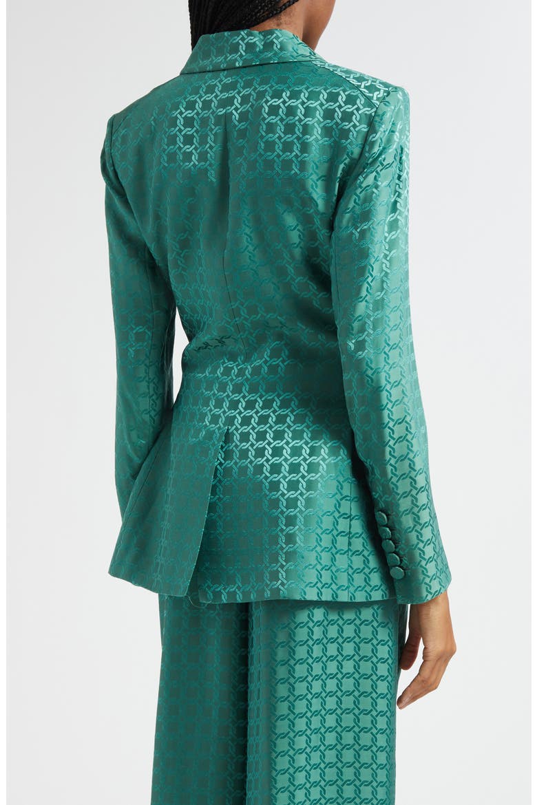 Issel Chain Print Tie Waist Jacket, Alternate, color, CLOVER