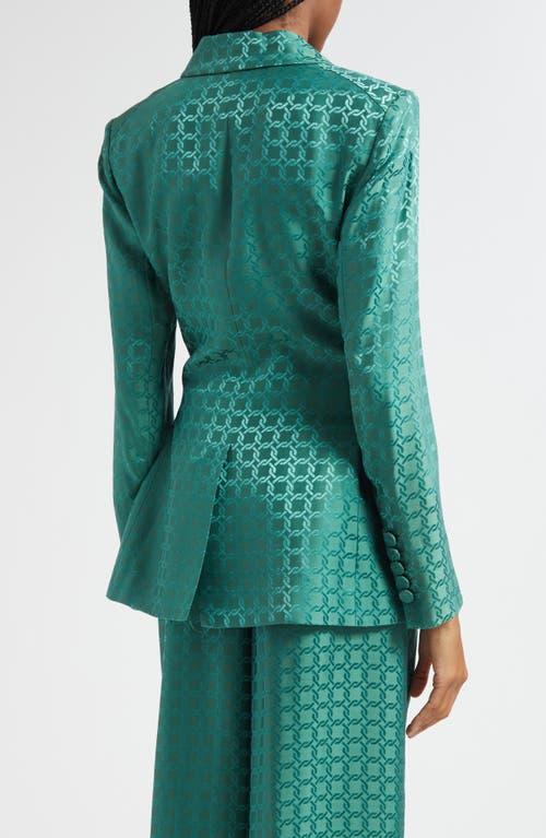Veronica Beard Issel Chain Print Tie Waist Jacket In Green