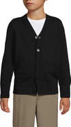 Lands' End School Uniform Boys Cotton Modal Button Front Cardigan Sweater