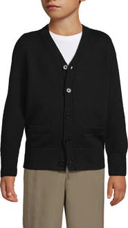 Lands' End School Uniform Boys Cotton Modal Button Front Cardigan Sweater