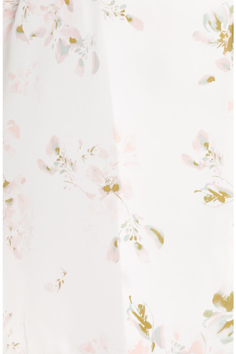 Forever Tie Waist Satin Robe, Alternate, color, IVORY EGRET ARTISTIC FLORAL