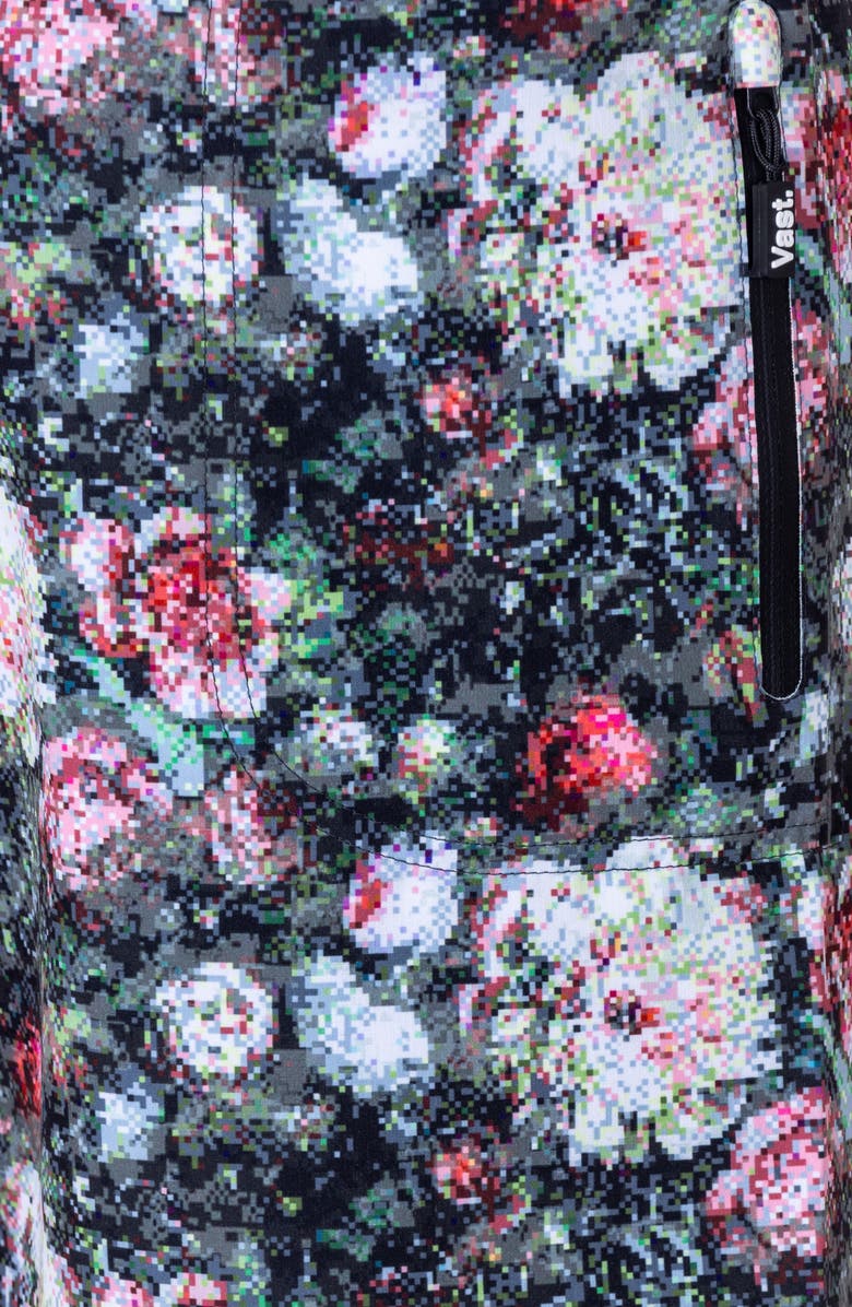 VAST Digi Floral Board Shorts, Alternate, color, Black/ Red Multi