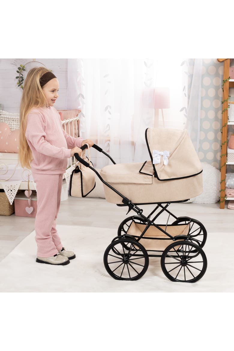 Doll Pram Classic, Bassinet Push Stroller, For Dolls Up To 18 Inches, Kids 3+, Alternate, color, Multicolored