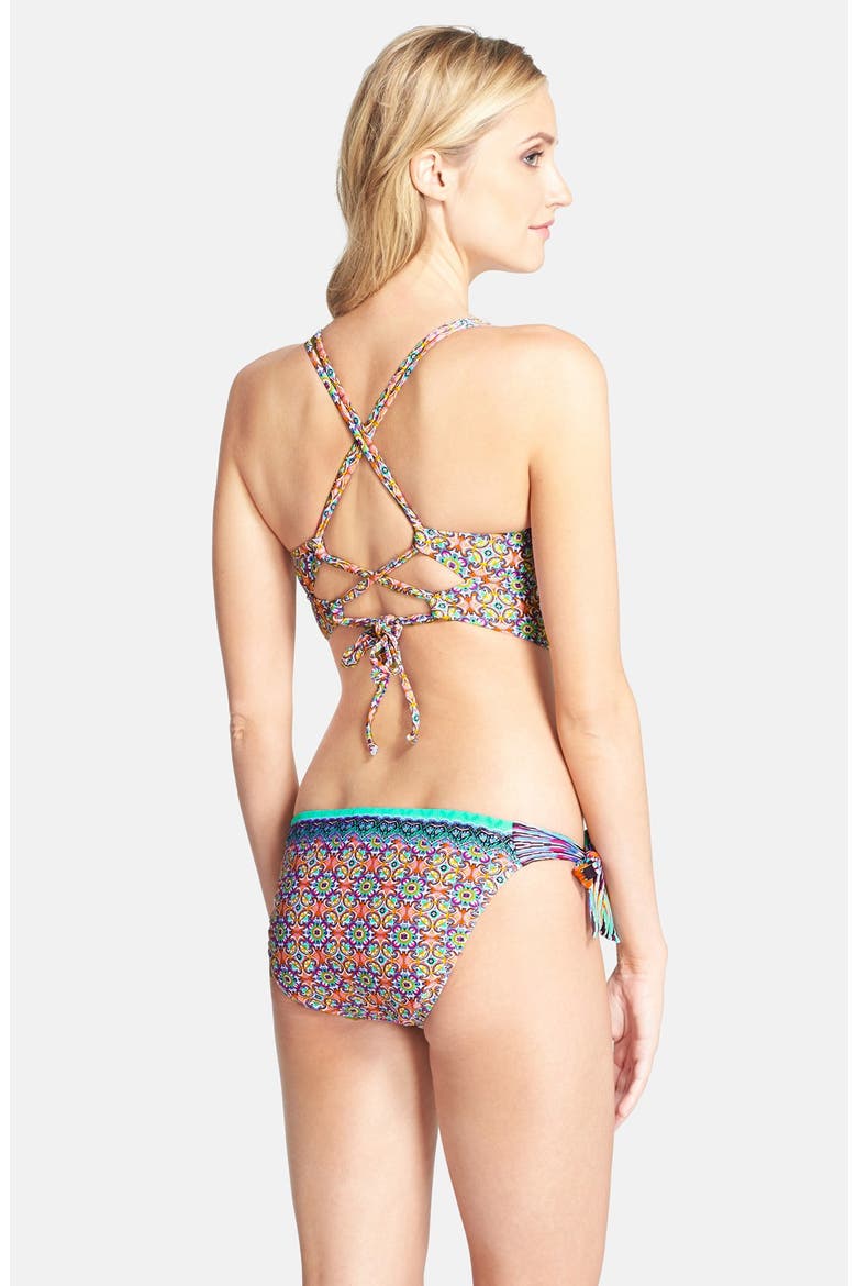 Underwire Bustier Bikini Top, Alternate, color, BLUE MULTI PRINT