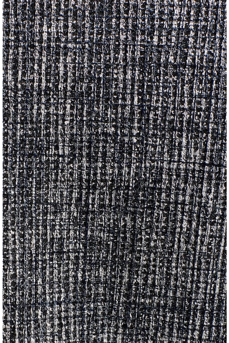 Bonded Tweed Asymmetrical Zip Jacket, Alternate, color, BLACK- IVORY TWEED