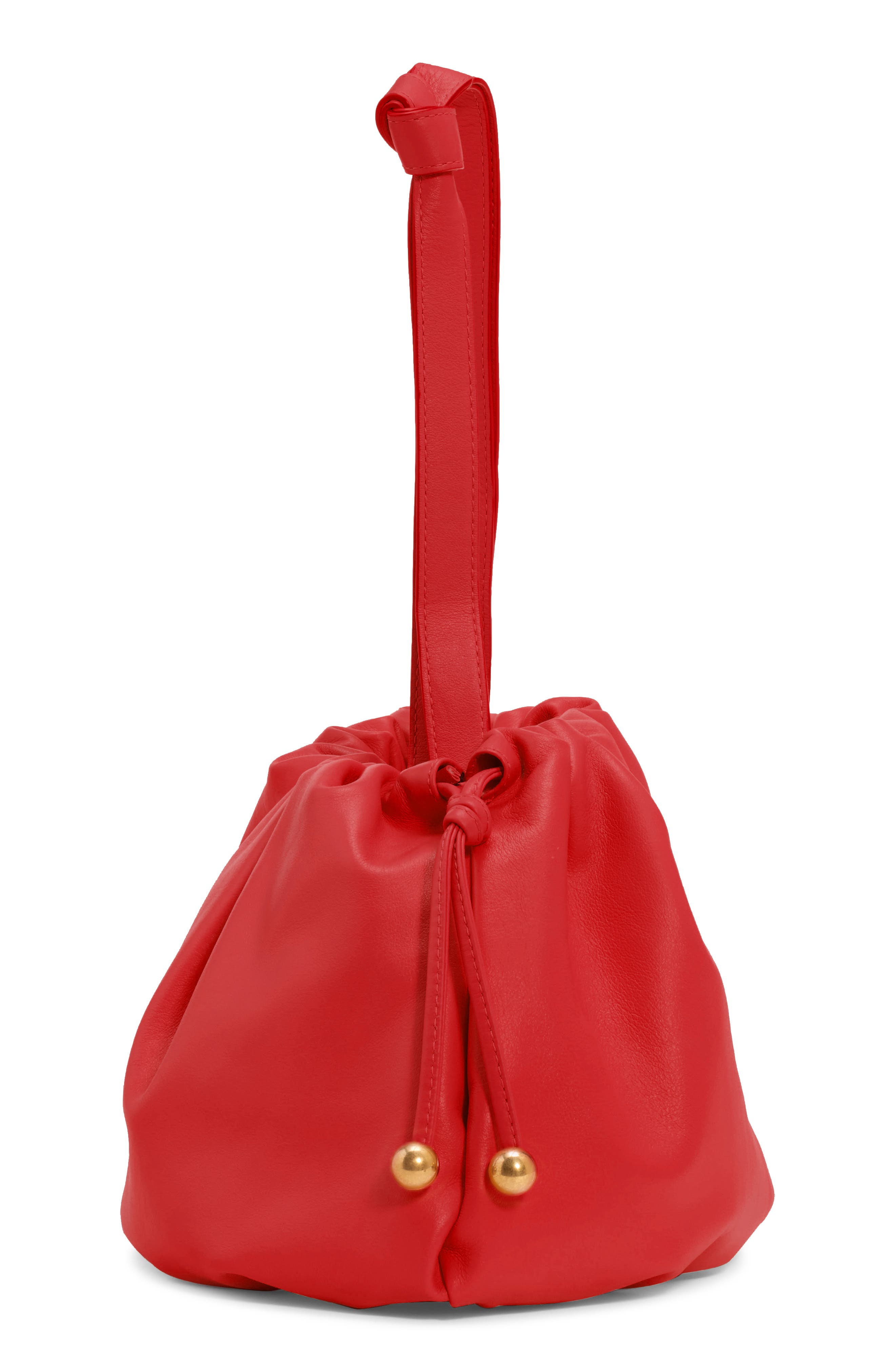 The Medium Bulb Leather Bag, Alternate, color, CHILI/ SILVER