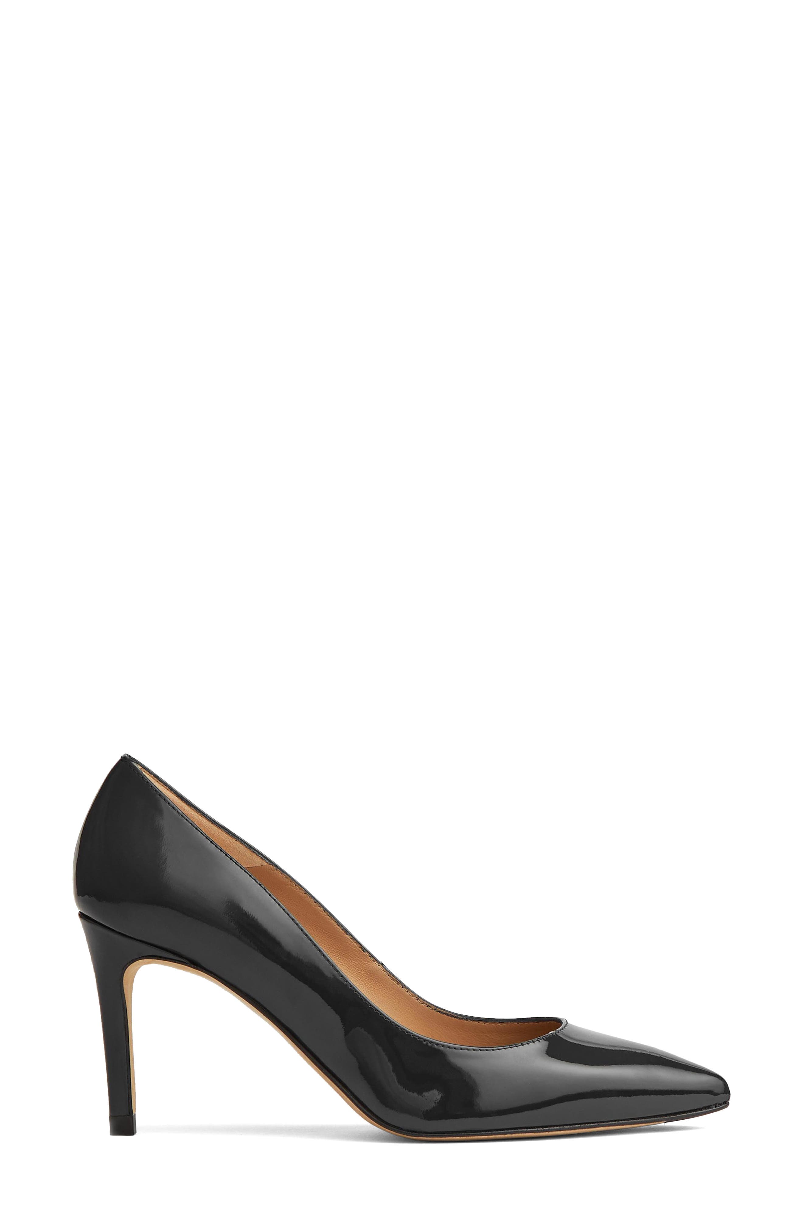 LK Bennett Floret Pointed Toe Pump, Alternate, color, Black Smooth