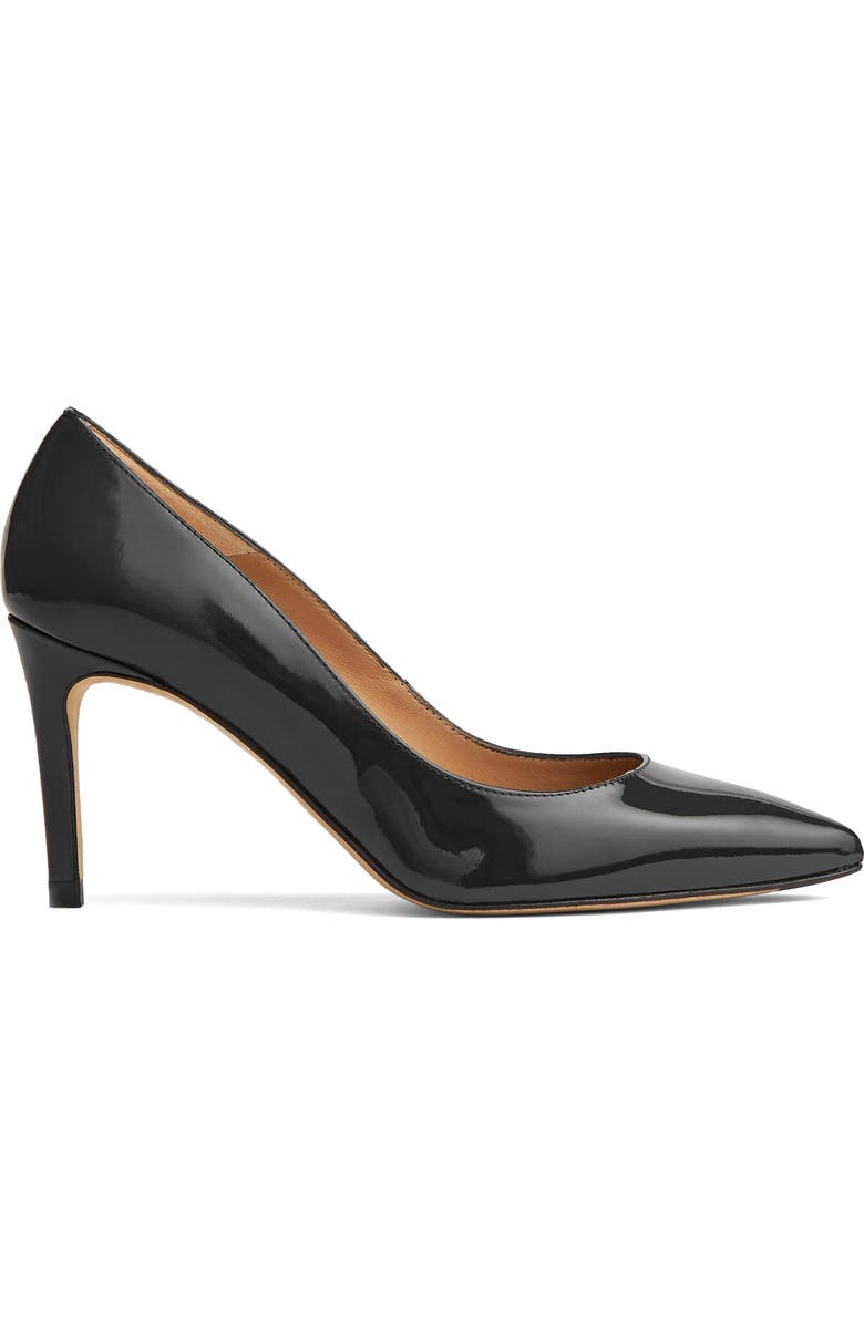 LK Bennett Floret Pointed Toe Pump, Alternate, color, Black Smooth
